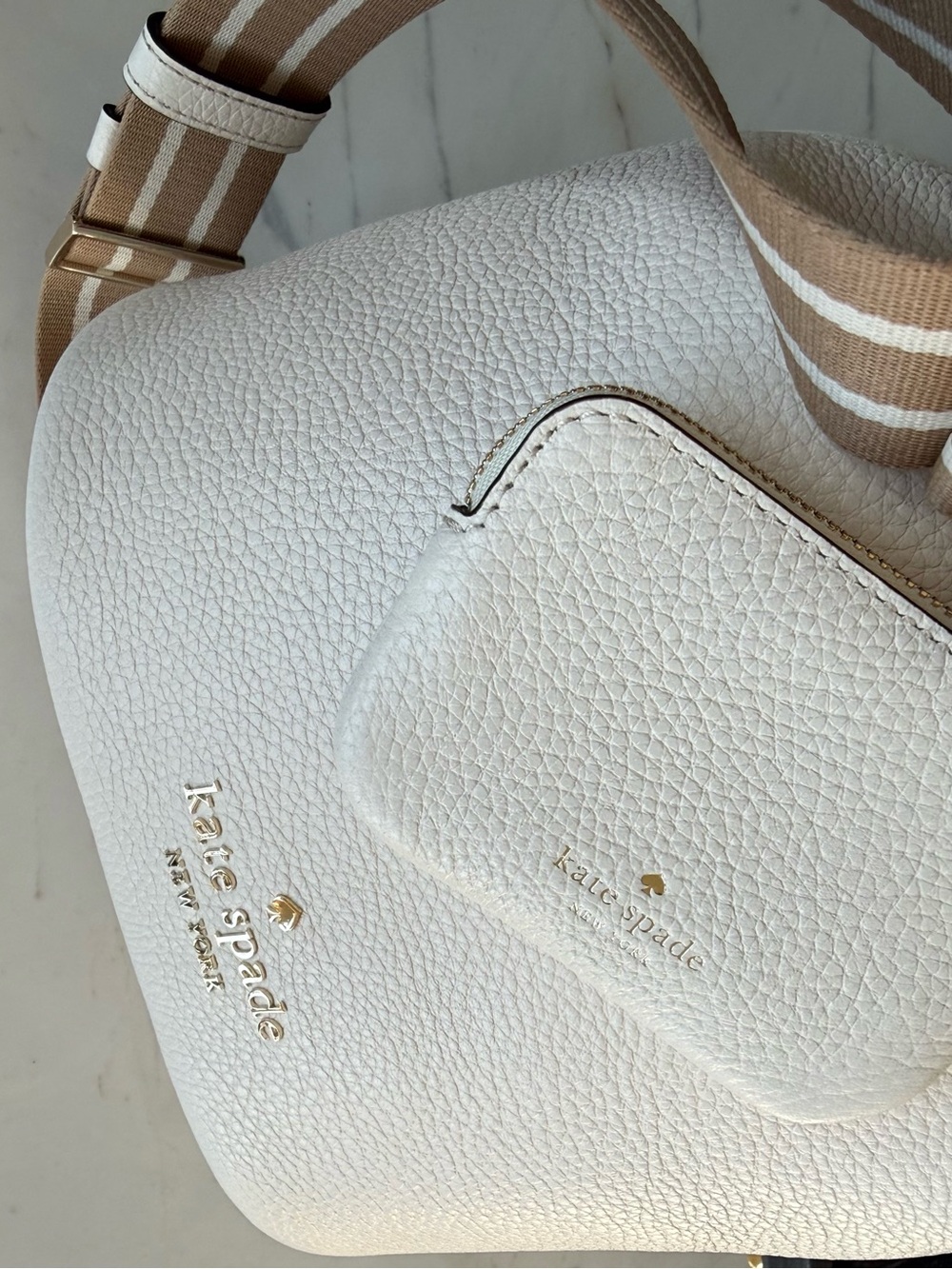 New Kate Spade Rosie Leather Large Bucket Bag Parchment - Picture 13 of 16
